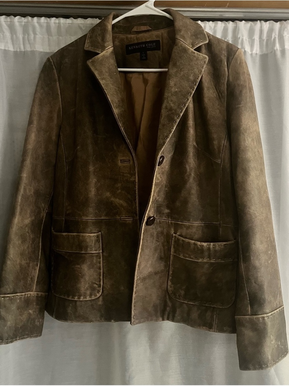 Kenneth Cole Brown Leather Blazer